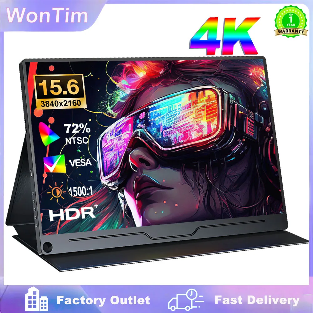 WonTim 4K Portable Touchscreen Monitor 15.7