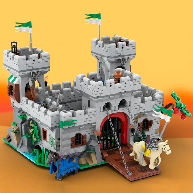 

1746 шт. MOC Европейский средневековый вид на улицу Сокол Рыцари Модель замка DIY творческие идеи детские игрушки в сборе Головоломка в подарок MOC-6073