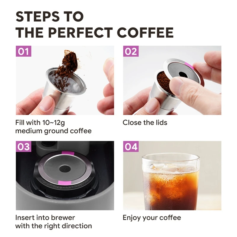 Stainless Steel Filter Cup Coffee Capsule Cup Filter Cup Reusable K Cup For Keurig K-Mini PLUS Coffee Filter