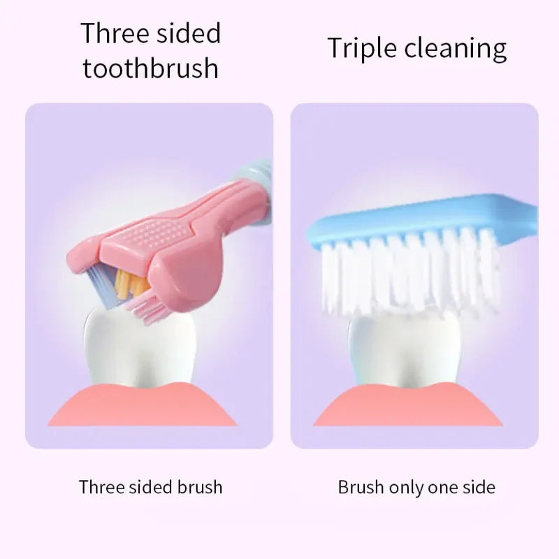 Three Sided Soft Hair Tooth Toothbrush Adult Toothbrush Ultra Fine Soft Bristle Oral Care Safety Teeth Brush for Oral Health