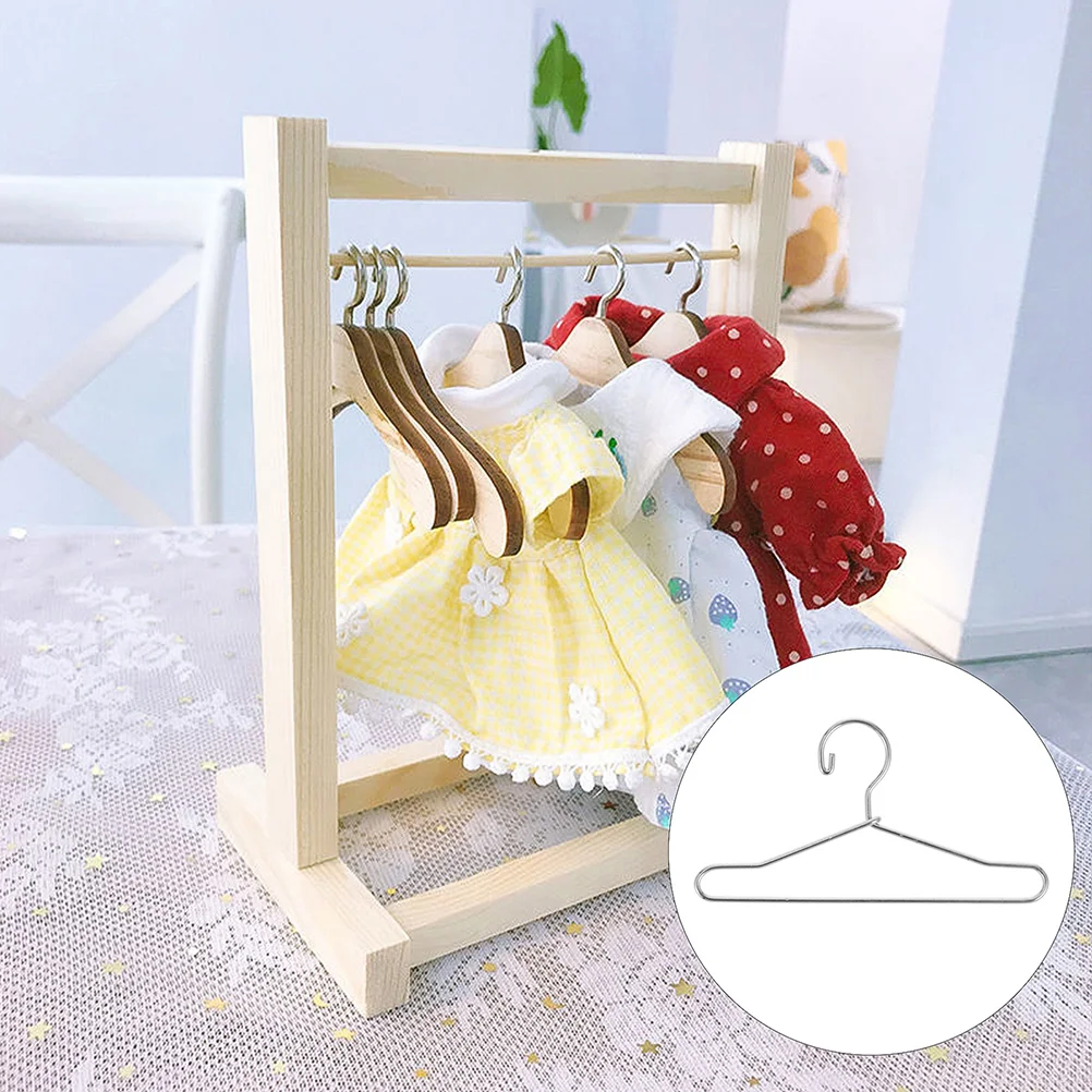 10 pçs mini cabide cabides rack casaco acessórios brinquedos calças bonecas do bebê vestido titular brincos criança