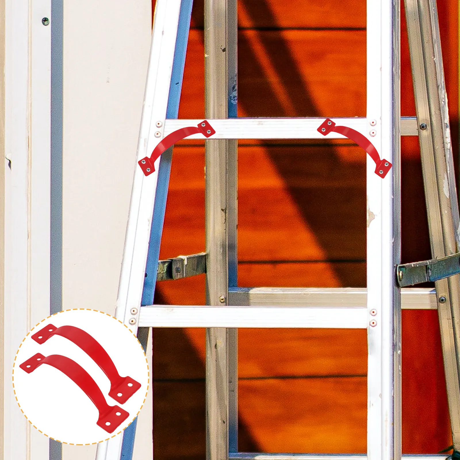 2pcs Handles Stainless Steel Anti-Slip Step Pull Handle For Telescopic Ladder Replacement Parts Ladder Accessories Building