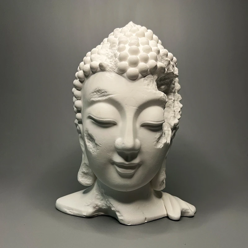 

Modern Broken Buddha Head Sculpture Bedroom Bookcase Ornaments Art Body Buddha Head Statue Crafts Interior Aesthetic Decoration