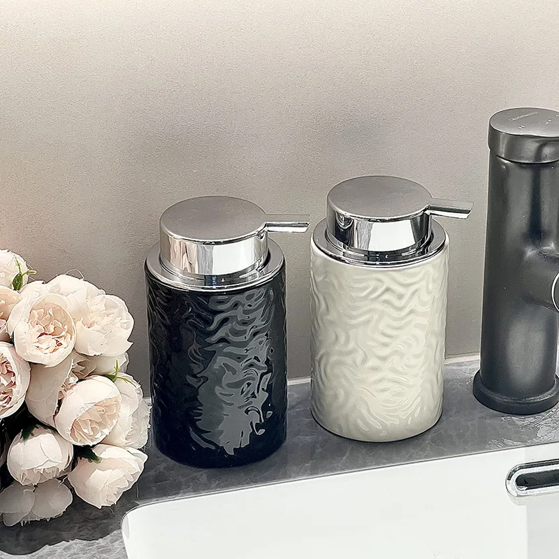 European Ceramic Irregular Pattern Lotion Bottle Luxury Soap Dispenser Travel Shampoo Moisture Bottling Bathroom Accessories New