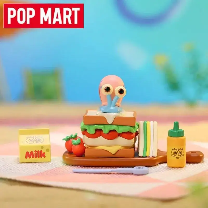

POP MART Губка Боб Пикник Вечеринка Серия Слепая Коробка Игрушки Kawaii Аниме Фигурка Украшение Рабочего Стола Сюрприз Mystery Box