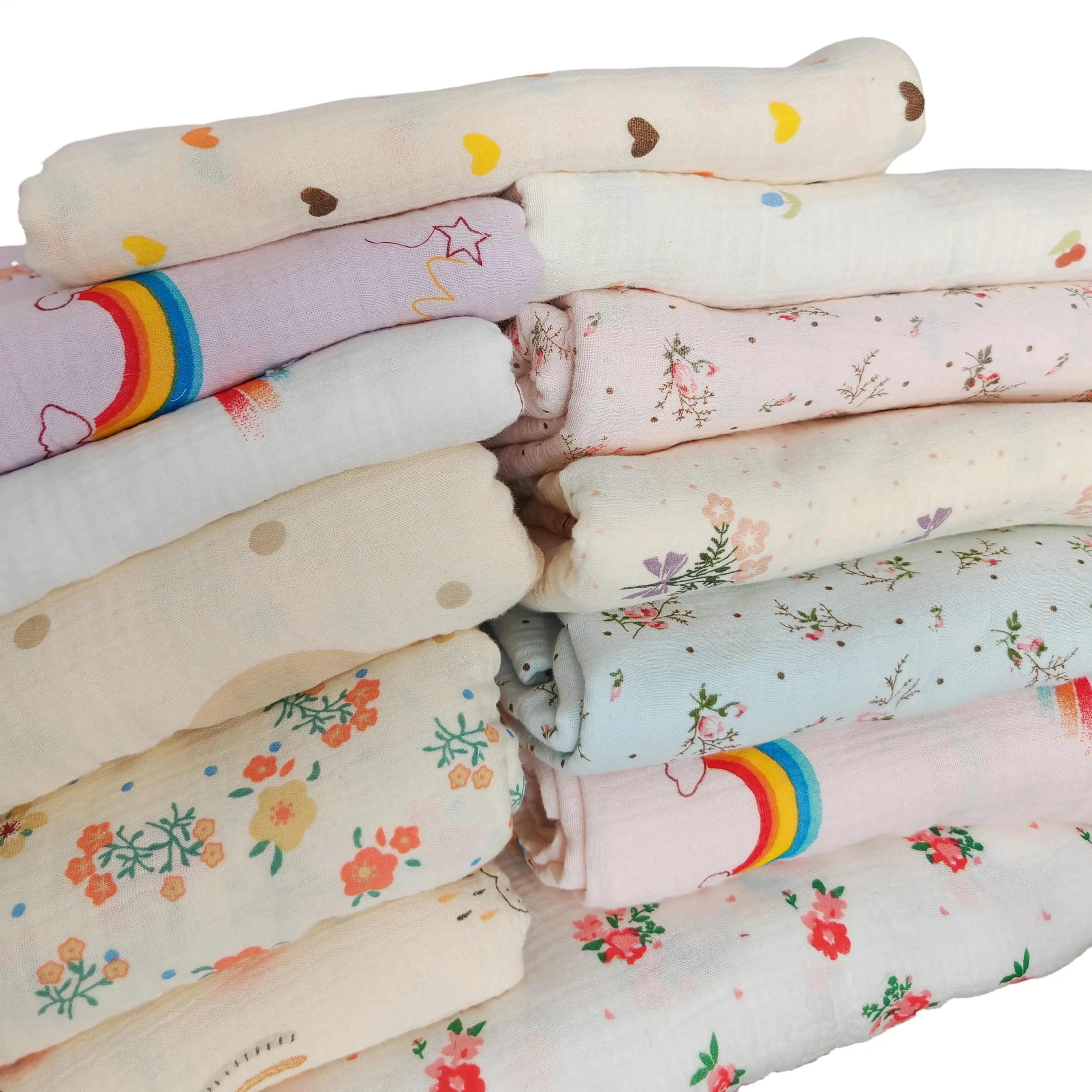 135x50cm 二重層クレープ純綿糸生地、かわいいフルーツ - Baby Clothing Yarn のレビューと価格