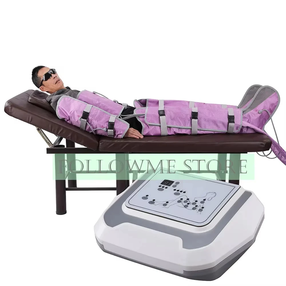 Professional Pressotherapy Machine Purple Lymphatic Massage Device Arms Shoulders Belly Legs Waist Air Compression Foot Pump