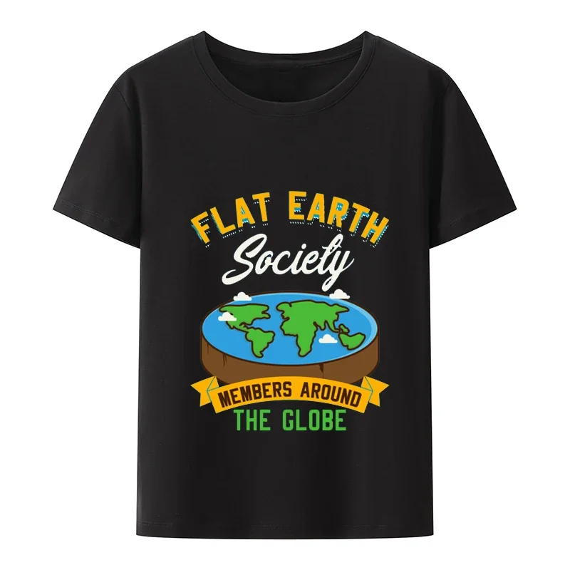 

Flat Earth Society Logo Conspiracy Theory Earthers Gift T-Shirt Design Tees Summer Youth T Shirts Leisure Street Fashion