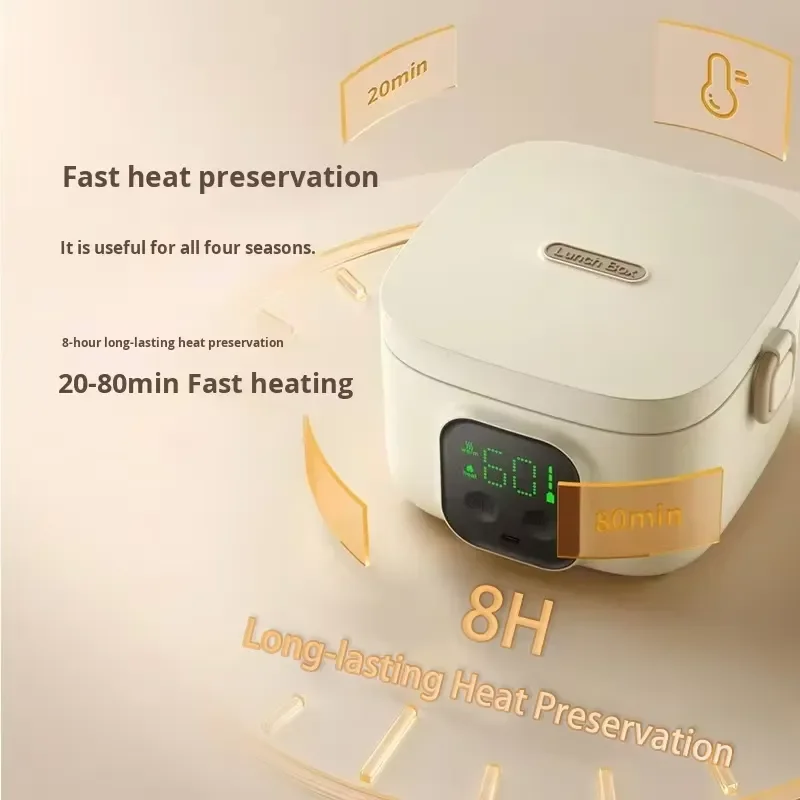 2025 Wireless Electric Heating Lunch Box 304 Stainless Steel Intelligent Insulation Food Container for Children Baby Tray