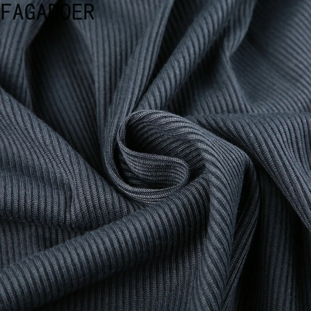 FAGADOER-Mini jupe plissée à manches courtes pour femmes, ensemble deux pièces, couleur unie, fermeture éclair, slim, haut court et jupe, tendance