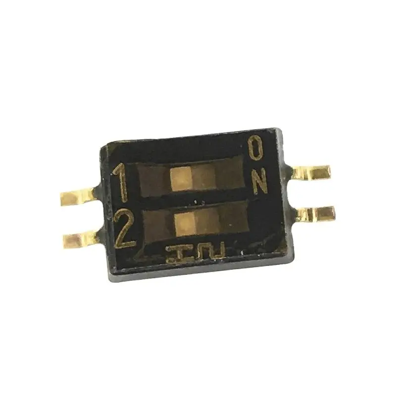 CHS-02TB Switch Slide OFF ON DPST Recessed Slide 0.1A 24VDC Gull Wing SMD Embossed