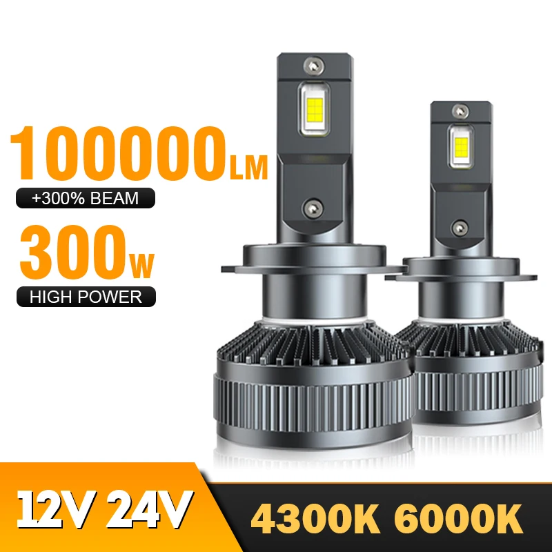 

Car Headlight Bulb H7 LED Canbus 300W 100000LM H4 H11 H1 HB3 9005 HB4 H8 HIR2 9012 Bi LED Motorcycle 6000K 4300K 12V 24V 2X