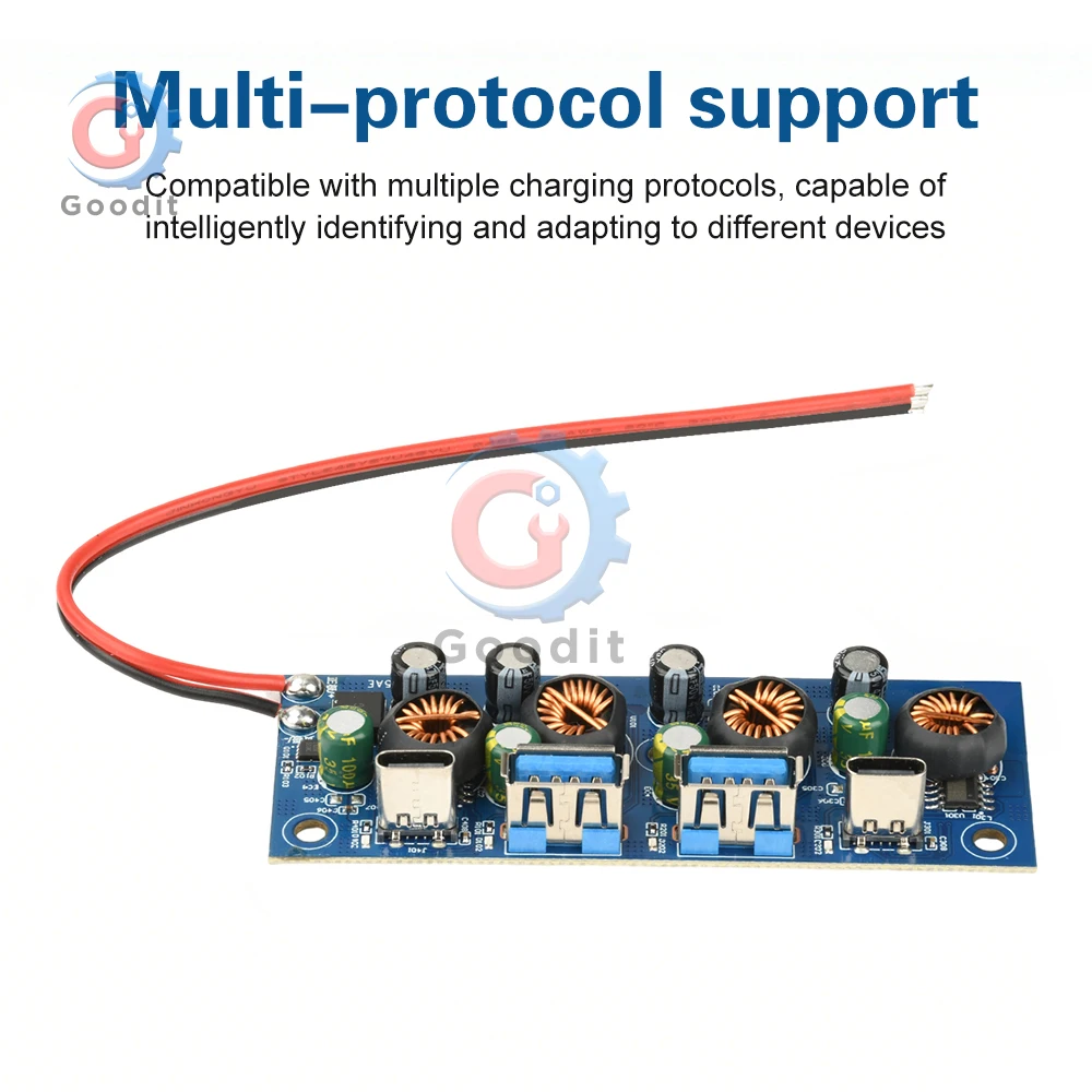 90W Fast Charge Module PD3.0 QC4.0 SCP Type-C USB-A Mobile Phone Quick Charge Adapter 6-35V Step Down Module  for iPhone Samsung