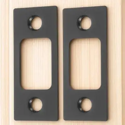 

2pcs Deadbolt Strike Stainless Steel Reinforcement Plate Hole Filler Lock Tongue Accessory Durable Rust Resistant Door Knob