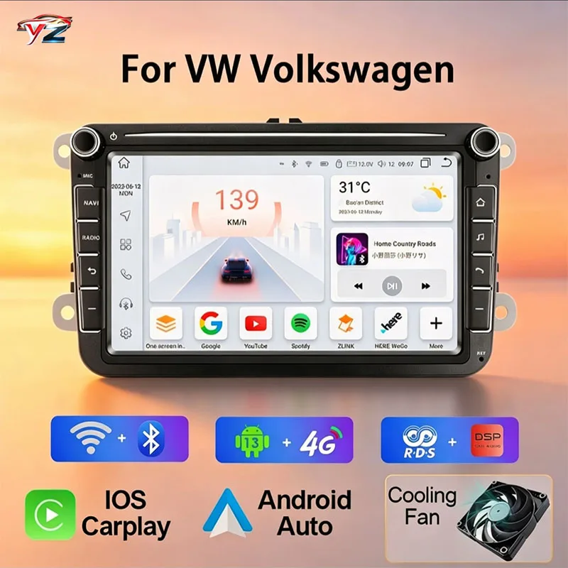 8'' 2 Din AutoRadio Multimedia GPS Android Car Radio for VW Volkswagen Skoda Octavia Golf 5 6 Touran Passat B6 Polo Jetta Amarok