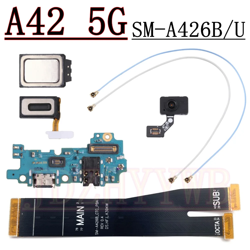 

Earpiece Loudspeaker Charging Port Board Antenna Signal Fingerprint Sensor Motherboard Flex Cable For Samsung A42 5G A426B/U