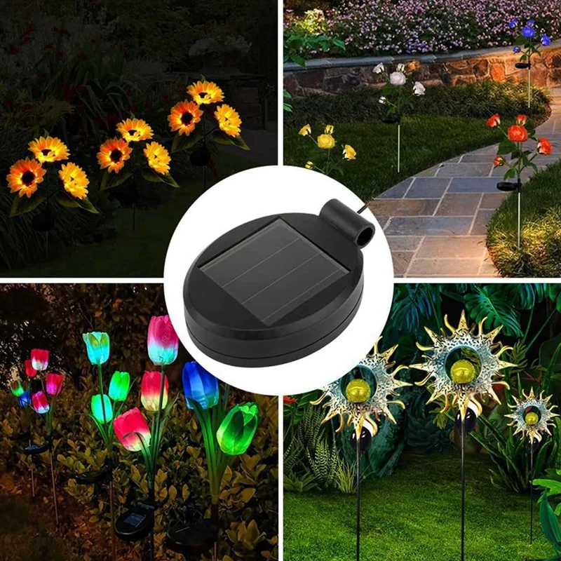 16 Packs Solar LED Light Replacement Top Part Panel ,Solar Panel Lantern Lid Light Bulb Accessories Battery Box