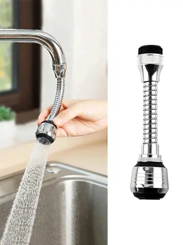 Kitchen Stainless Steel Faucet Sprinkler Water-saving Device Lengthening Rotating Splash Proof Sprinkler Spray Extender Bubbler