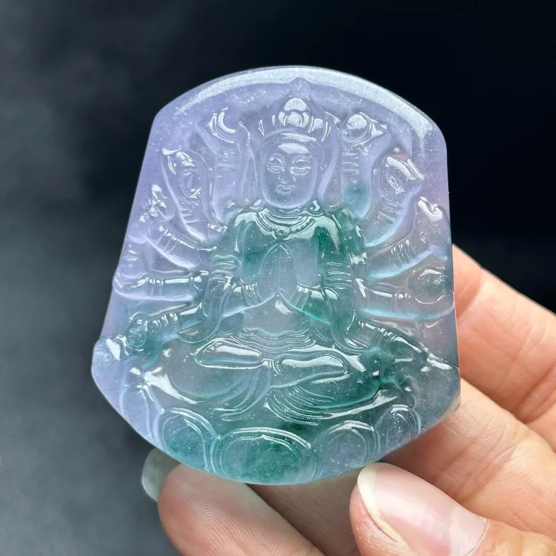 

New Natural High Ice Thousand Hands Guanyin Ethnic Style Pendant
