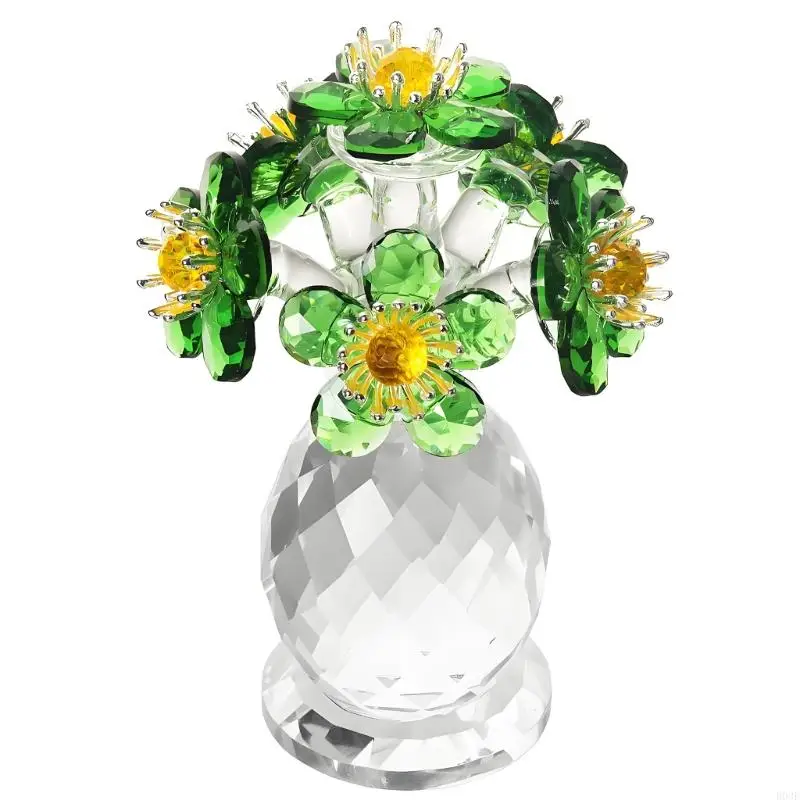 1 Stück Kristallblume mit 6 Stielen, handgefertigt, Pflanzenkreation, Muttertagsgeschenk für Wohnzimmer, Tischdekoration, B03E – Detail 5