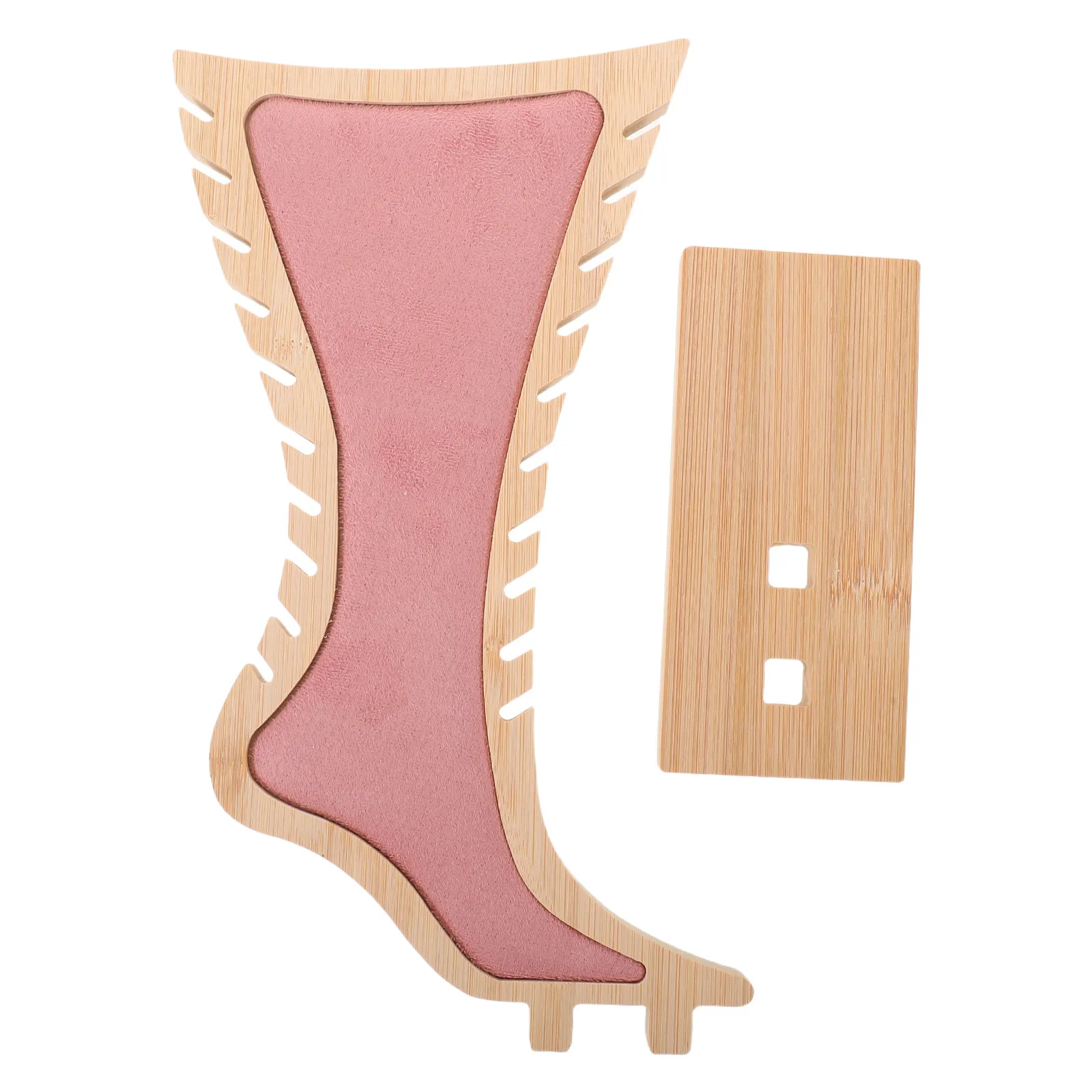 

Solid Wood Foot Shaped Anklet Display Stand Pink Jewelry Organizer Jewelry Display Rack for Anklet Bracelets Necklaces Boutique