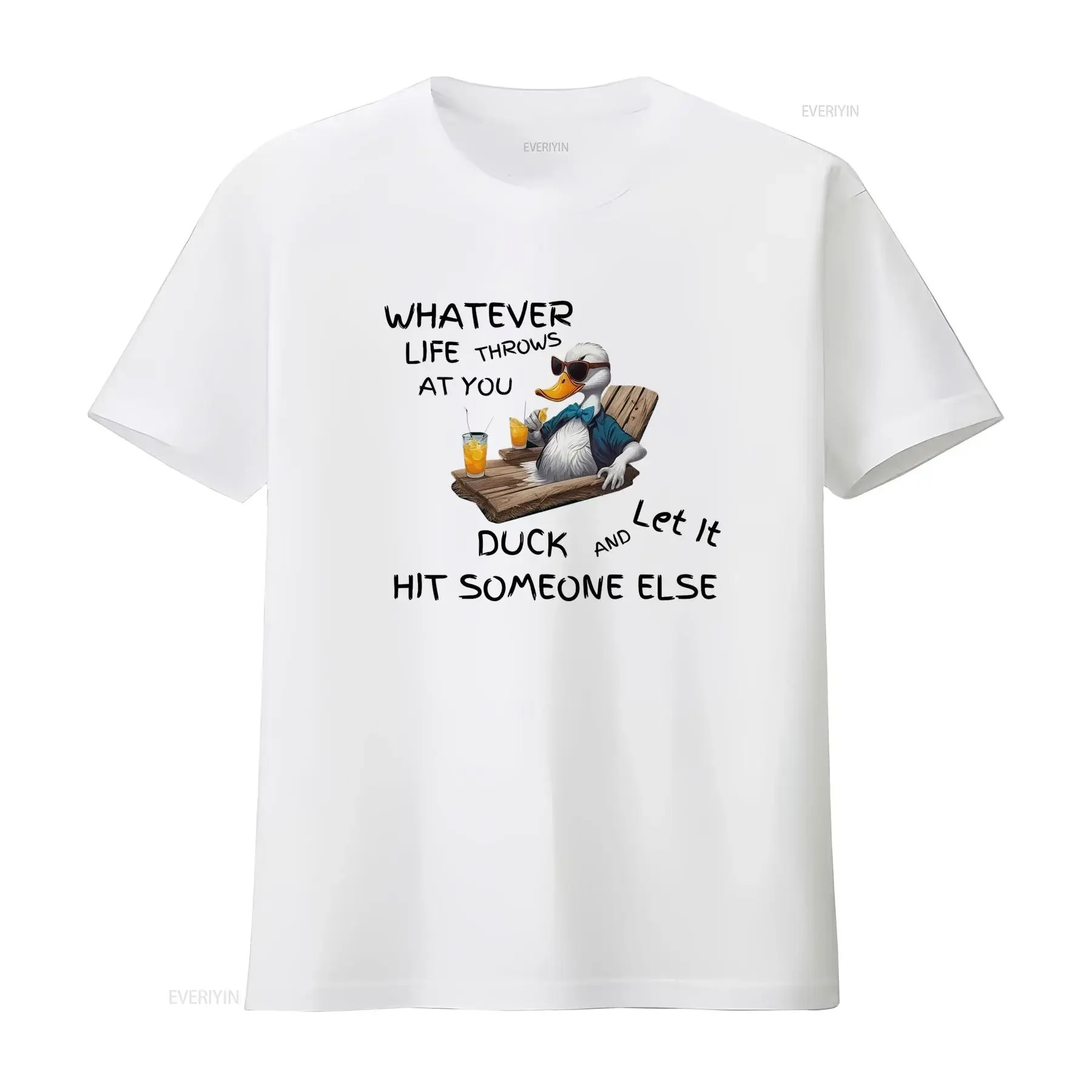 Motivational Funny Duck T Shirt Whatever Life Throws At You Let It And Hit Someone Else Inspirational Apparel For Kids vintage