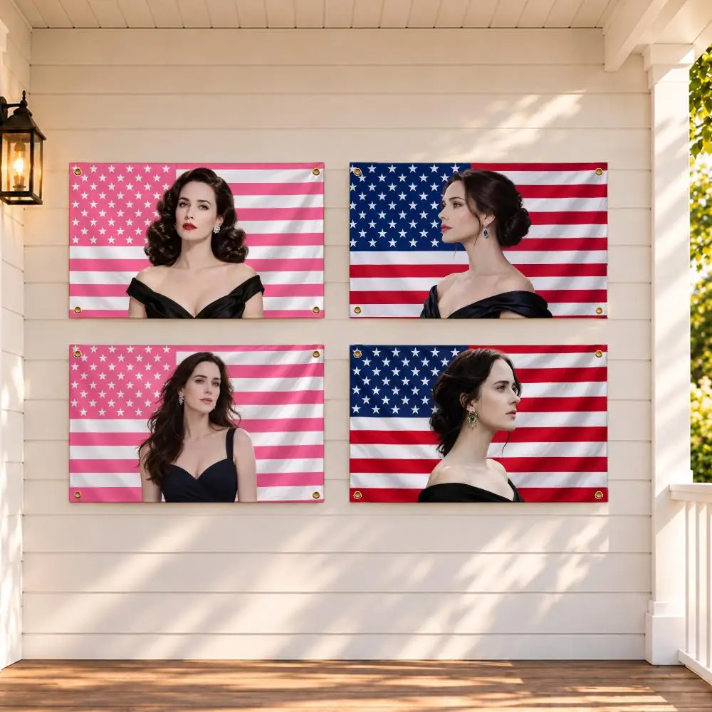 Actor Rachel Brosnahan Flags Fabric Pennant Banner, Indoor Outdoor Decor for Garden Yard Camping Birthday Bedroom
