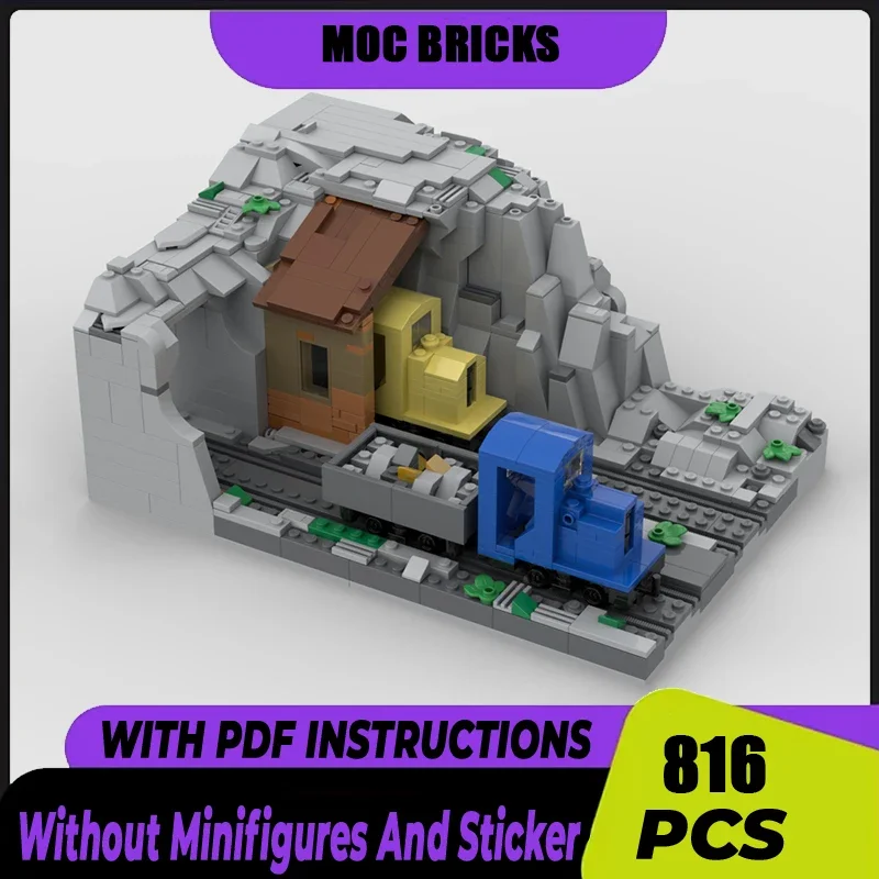 

Railway Train Model Moc Building Bricks Train Narrow Gauge Quarry Model Technology Modular Blocks Gifts Toys For Assembly