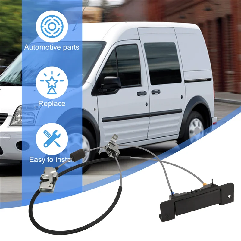 A80X-For FORD TRANSIT MK6 MK7 2000 - 2014 مزلاج قفل الباب الخلفي للسيارة سقف متوسط يسار علوي ومقبض كابل سفلي #3