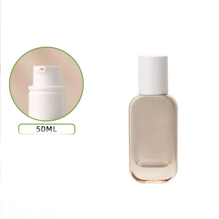 

50ml gold glass bottle white pump serum/lotion/emulsion/foundation/essence toilet toner water skin care cosmetic packing