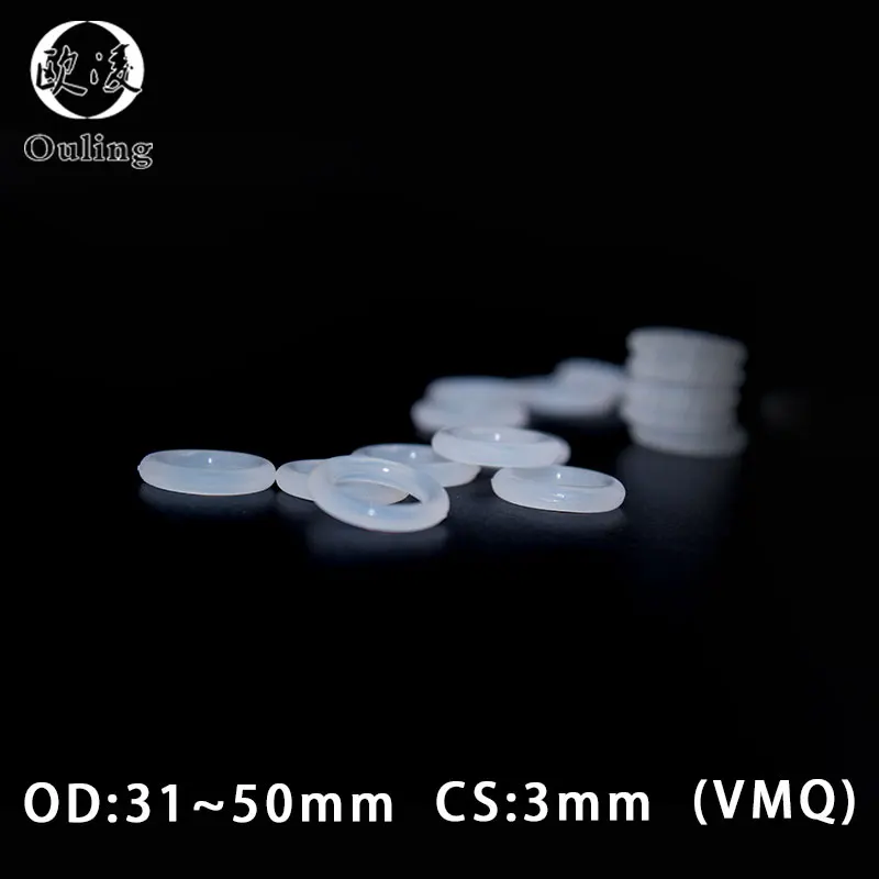 10PCS/lot VMQ Silicone O Ring CS3mm OD31-50mm Rubber Sealing Gasket Washer Waterproof O-Ring Seal For Home Plumbing Repair