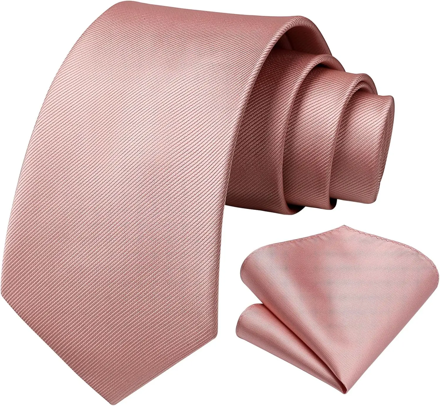 

Solid Color Silk Necktie with Pocket Square Set for Men Formal Wedding Business