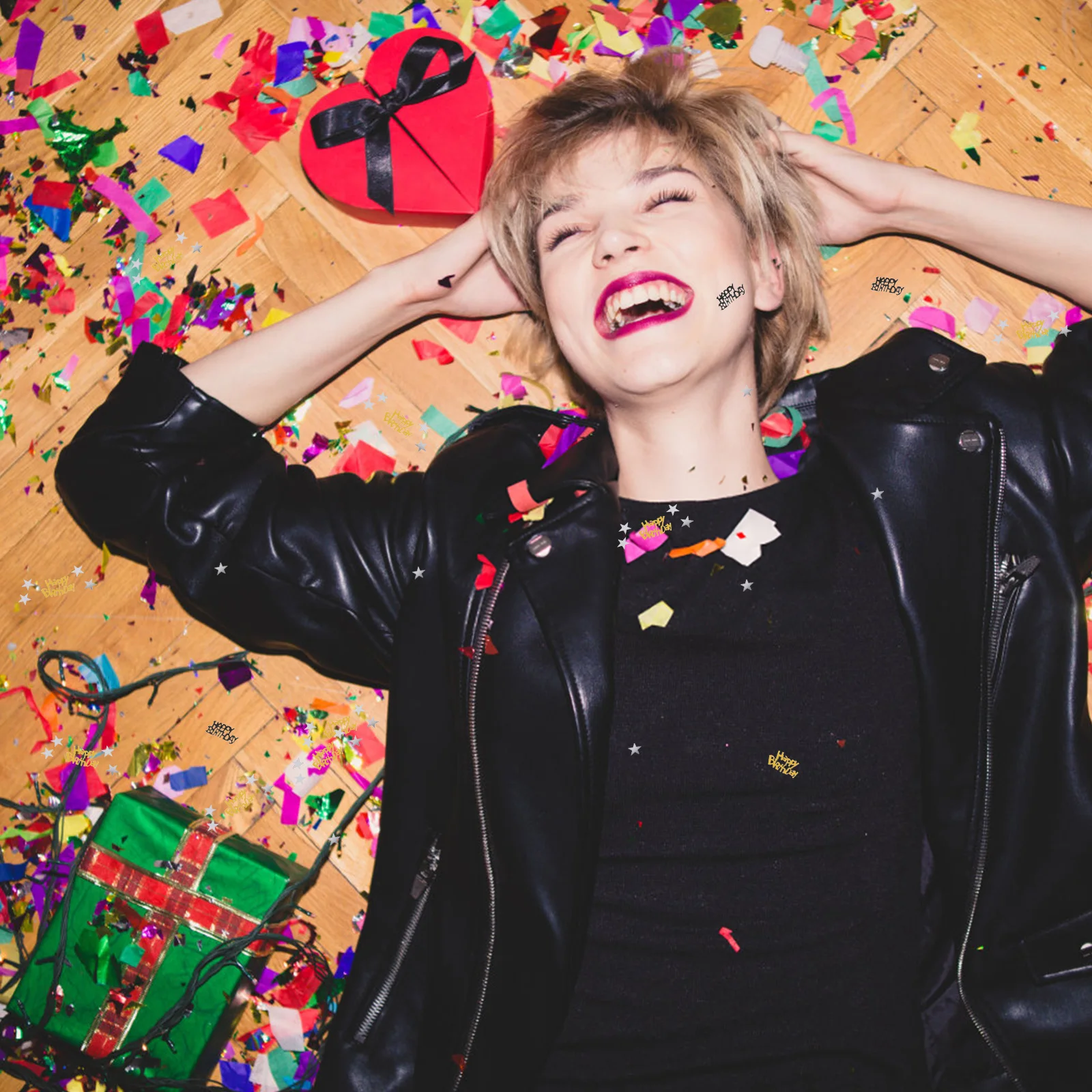 

5 Bags Confetti Decorative Scatter Black Baby Balloon Balloon Confetti Party Table Plastic Safe Lightweight Storage