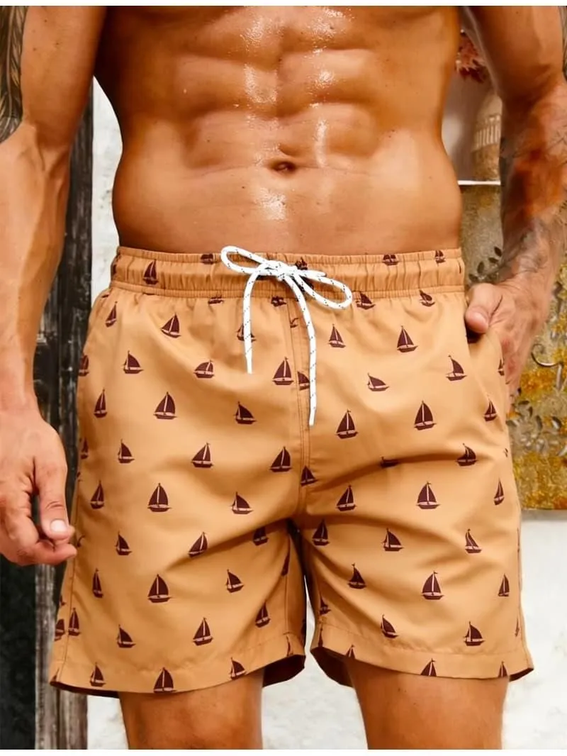 Men's Artistic Mini Pattern Print Shorts Premium Summer Style for Hawaii Vacation Outdoor Adventure Daily Casual