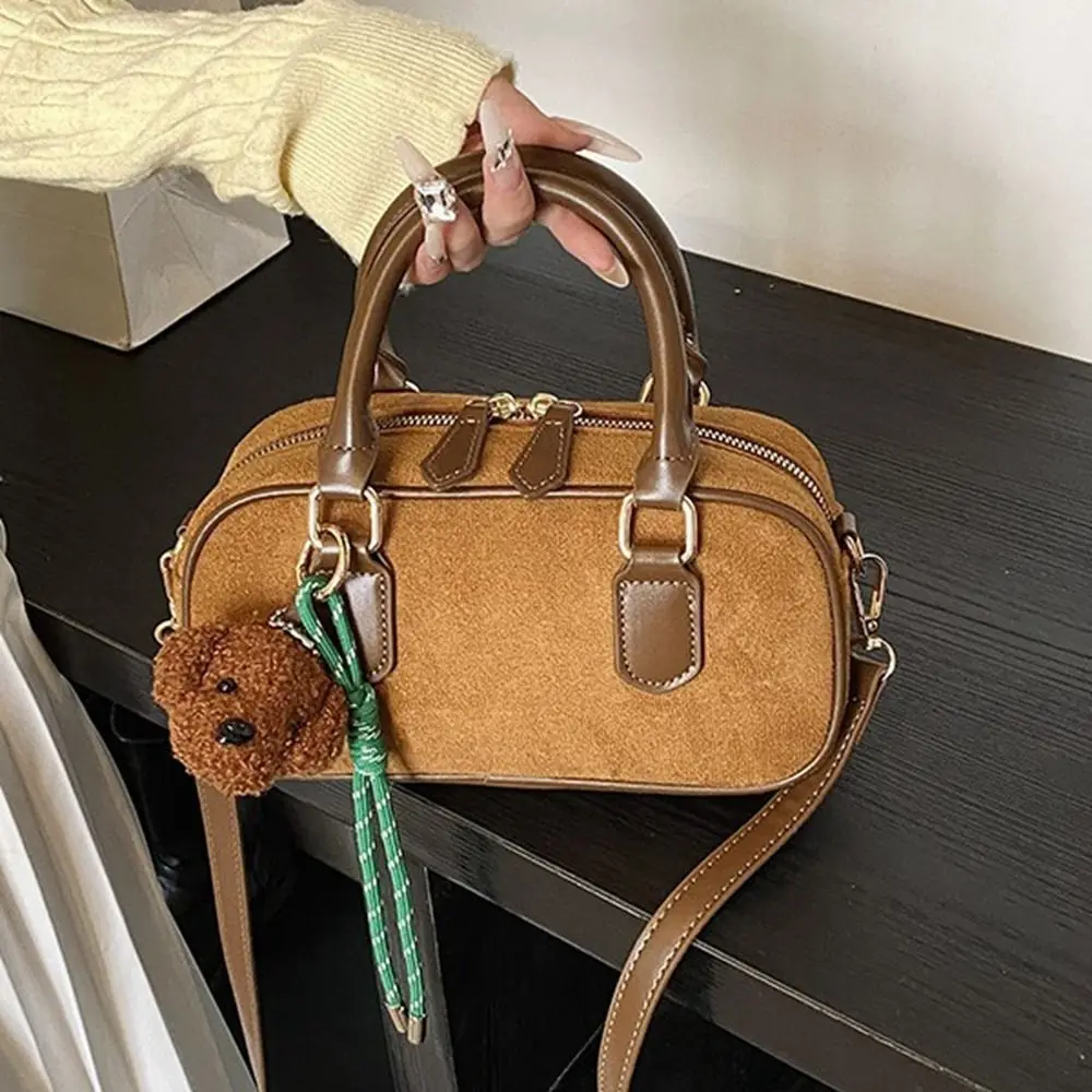 

Ins сумка для боулинга из искусственной кожи, однотонная маленькая квадратная сумка в корейском стиле, большая вместительная сумка Boston для девочек/женщин