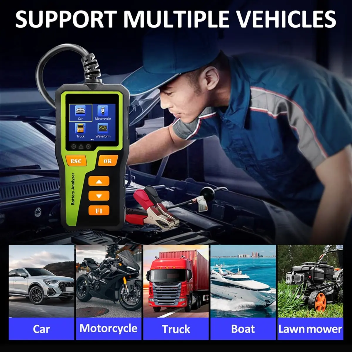 618 Mega Sale BT-30 Battery Tester Load Tester Car Battery Tester Digital Car Battery Analyzer for Most Batteries