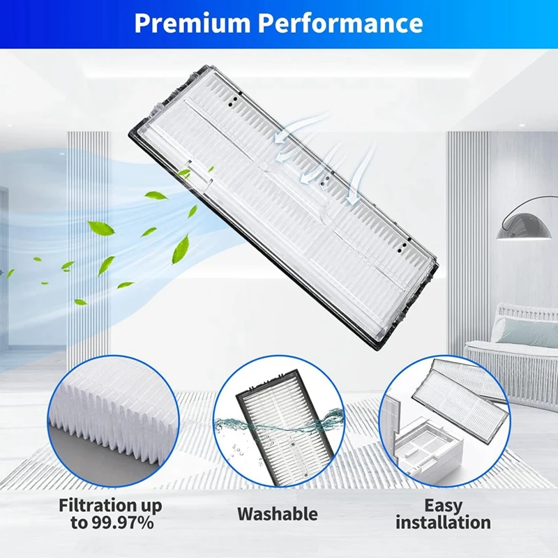 ملحقات بديلة للمكنسة الكهربائية Roborock S7 Maxv Ultra / S7 Pro Ultra، مجموعة ملحقات تتضمن مرشح فرشاة الأسطوانة