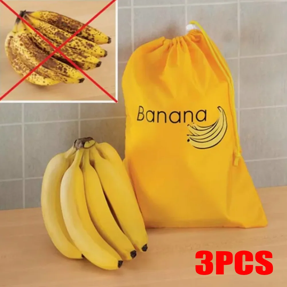 ‌ "حقيبة حفظ الطازجة المعزولة - منظم تخزين قابل لإعادة الاستخدام للموز والخس والخضروات (إغلاق برباط)" حقيبة حفظ