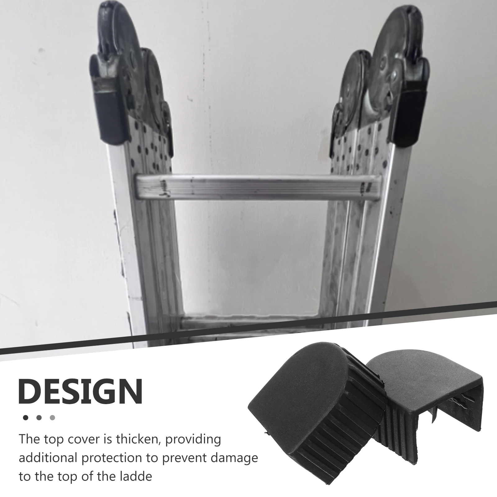 

2Pcs Aluminum Alloy Ladder Covers Thickened Plastic End Caps Stabilizer Protective Topper Building Safety
