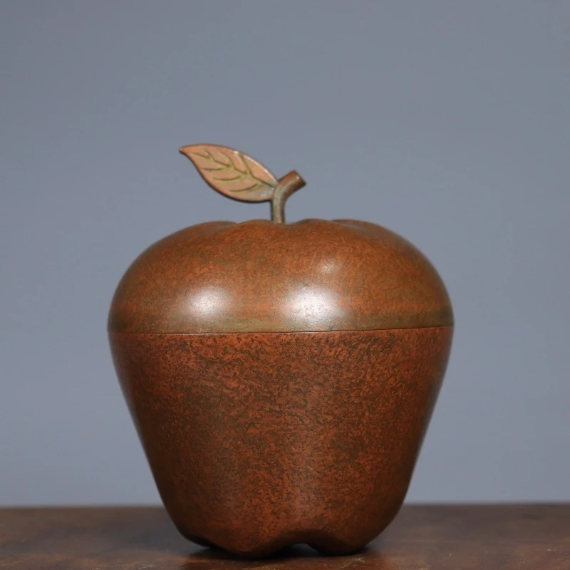 Pure copper apple , creative , collectible antique, opening gift, home table decoration, high-end ashtray