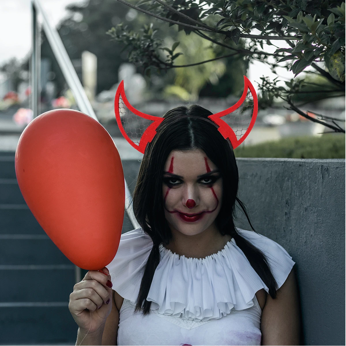 

2pcs Halloween Grid Horns Headdress Headpiece Headwear Creative Party Masquerade Accessory Reusable Lightweight Festival Hair