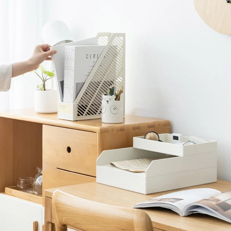 Office 2-Layer File Holder Leatrd Size Dift File Holder Легко вытащить/push Best Sale