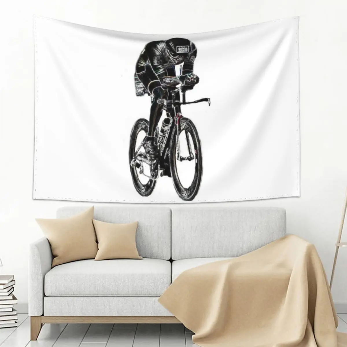 

Triathlete, Bike, Road Bike, Racing Bike, Tri Bike Tapestry