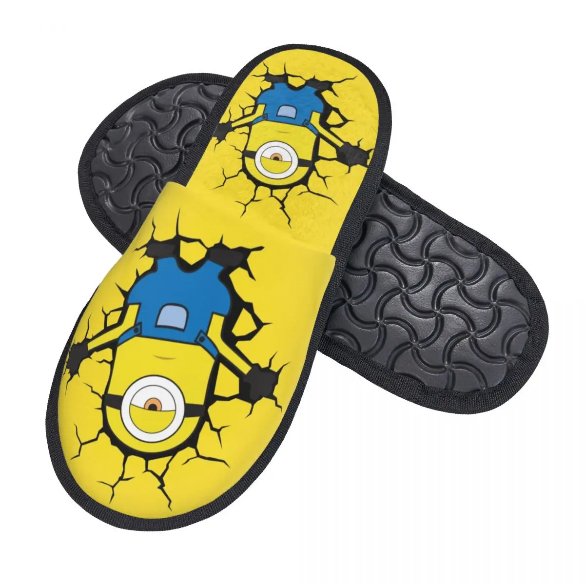 Zapatillas de casa personalizadas de Minions para mujer, zapatillas de invitados de pared, Spa