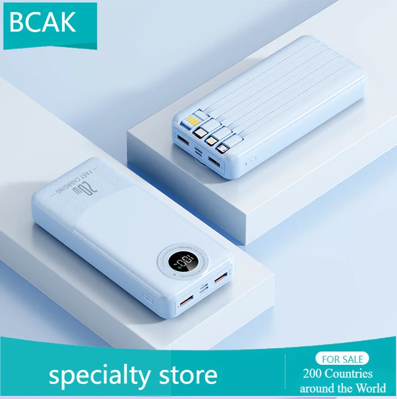 

20000 MAH Universal Power Bank Fast-charging Charging Treasure Portable BCAK Large-capacity Mobile Power Supply for Samsung