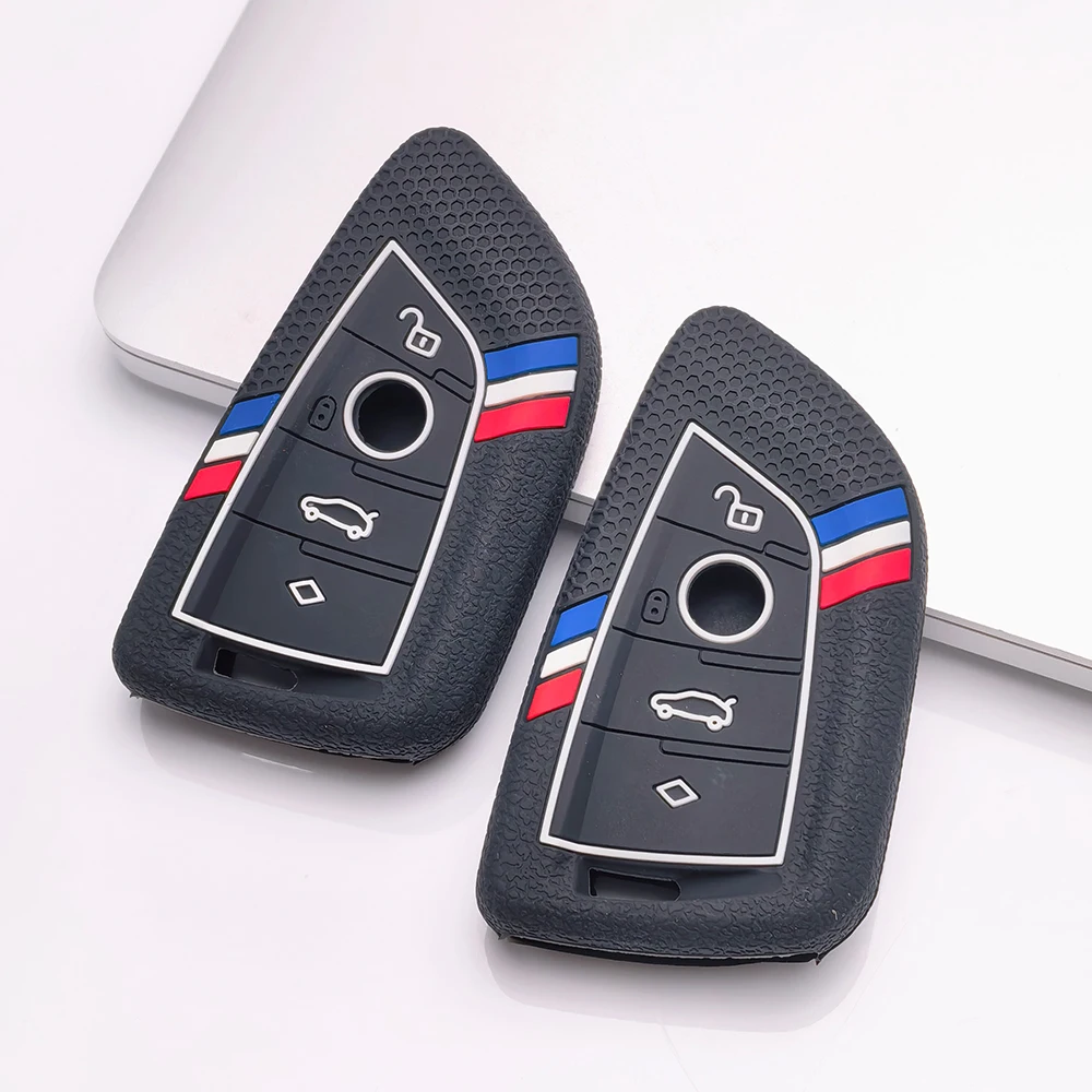 Silicone Remote Car Keychain Holder Key Case Cover for BMW F48 F46 F10 F20 F30 X1 X2 X3 X4 X5 X6 Z4 1 2 3 4 5 6 7 Serie 7 Wallet - view 3