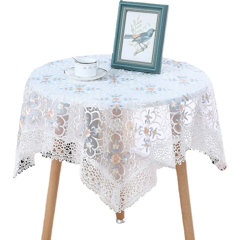 

Embroidery Lace Flower Tablecloth Home Wedding Party Decor Table Cover Square Rectangular Round Table Cloth Art Yarn Table Cloth