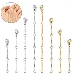 5pcs Stainless Steel Extension Extended Tail Chain Lobster Clasps Connector DIY Jewelry Making Findings Bracelet Necklaces