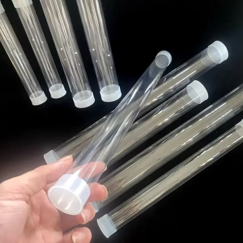 Naxilai 10pcs 1.38'' OD. Clear Plastic Tubing with Caps Plastic Tubing Storage Tube for DIY Craft Supply Candy Storage