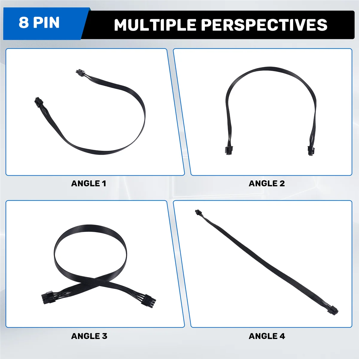 ABAN PCIe 8 Pin Male to CPU 8 Pin (4+4) Male EPS-12V Motherboard Power Adapter Cable for Modular Power Supply 60cm
